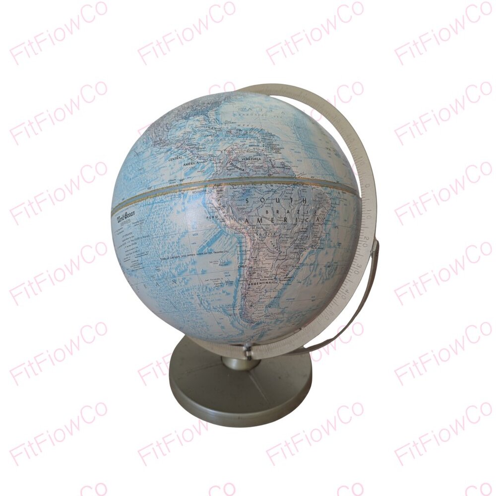 Vintage Replogle 12” Raised Relief Globe | World Ocean Series | 1970s